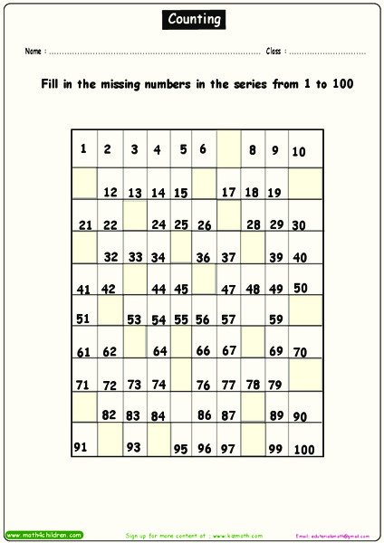 Counting Worksheet