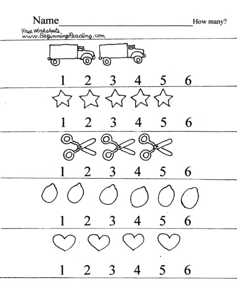 Counting 1-6 Worksheet