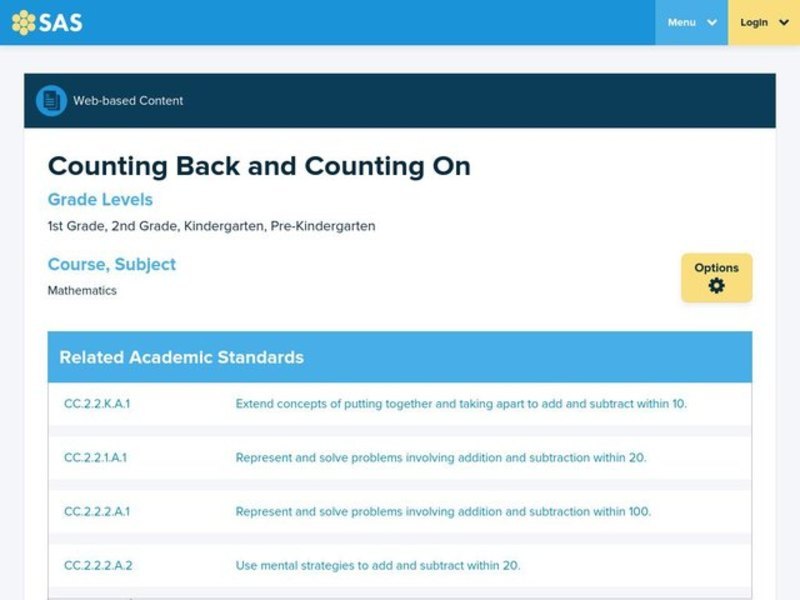 Counting Back and Counting On Lesson Plan