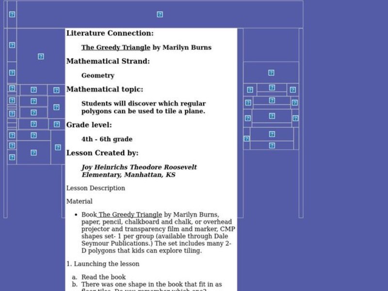 "The Greedy Triangle" by Marilyn Burns Lesson Plan