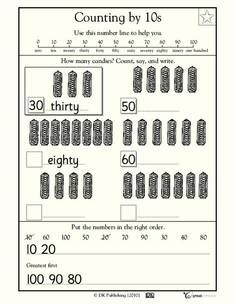 Counting by 10s Worksheet