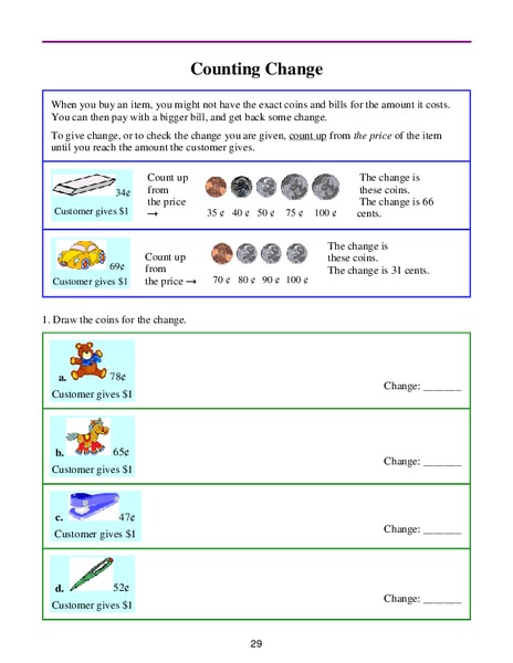 Counting Change Lesson Plan