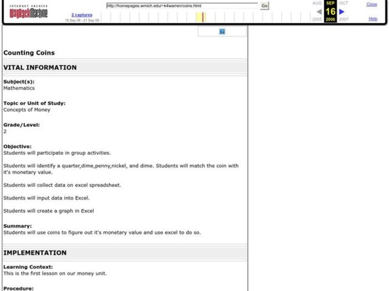 Counting Coins Lesson Plan