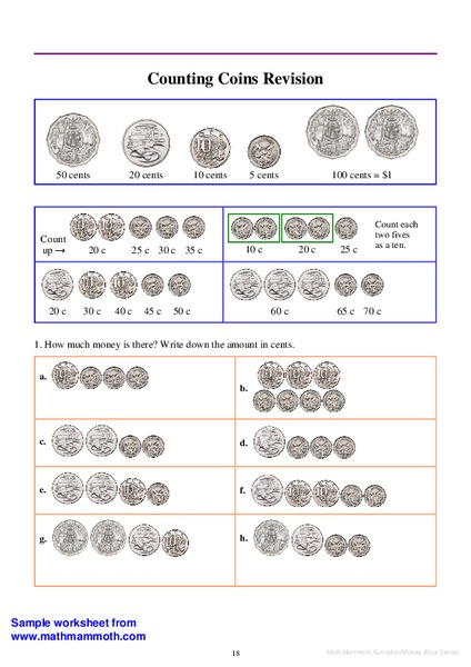 Counting Coins Revision Worksheet
