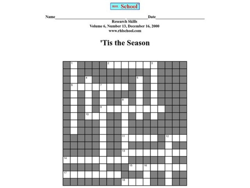 'Tis the Season Worksheet