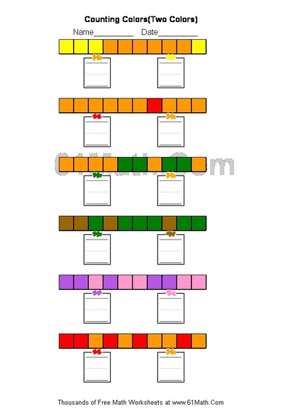 Counting Colors (Two Colors) Worksheet