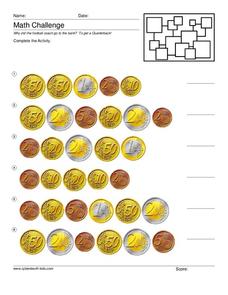 Counting Euro Worksheet