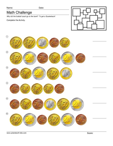 Counting Euro Worksheet