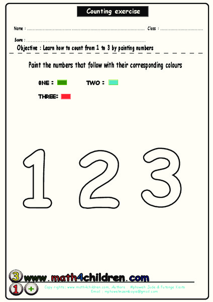 Counting Exercise Worksheet