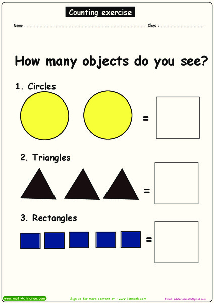 Counting Exercises Worksheet