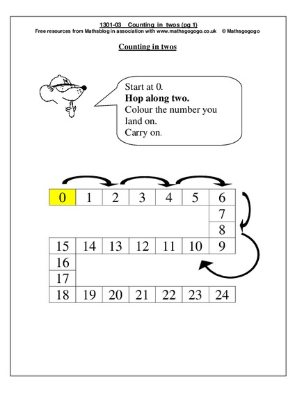 Counting in Two's Worksheet