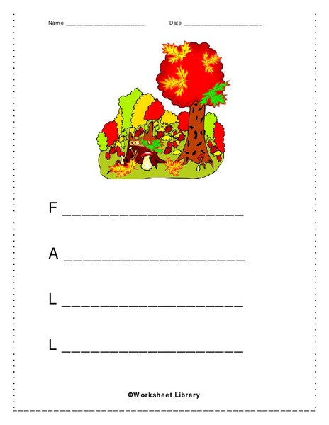Fall Acrostic Poem Worksheet