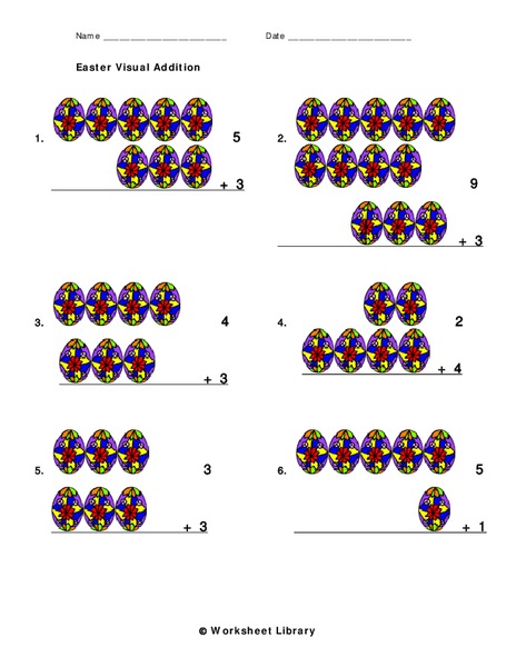 Easter Visual Addition Worksheet
