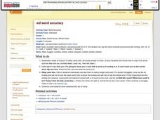 -ed Word Accuracy Lesson Plan