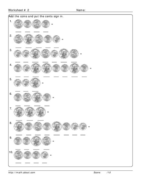 Counting Money Worksheet