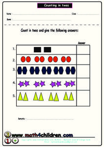 Counting in twos Worksheet