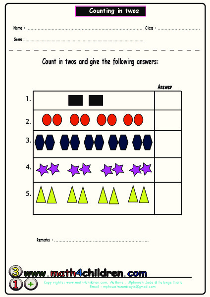 Counting in twos Worksheet