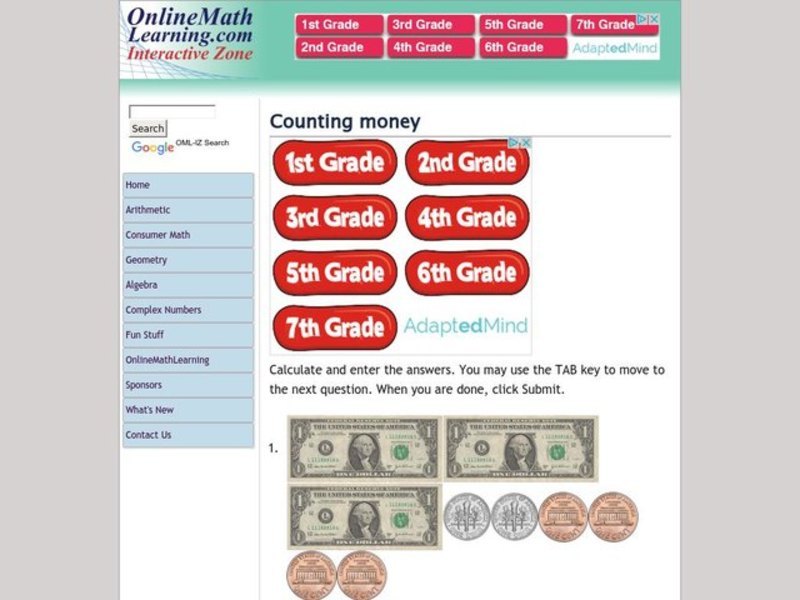 Counting Money Interactive