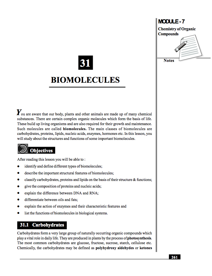 Biomolecules Handout