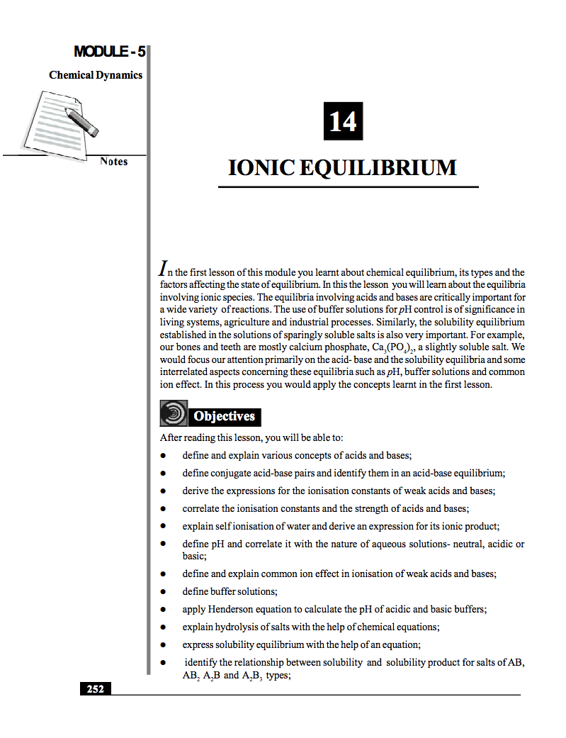 Ionic Equilibrium Handout