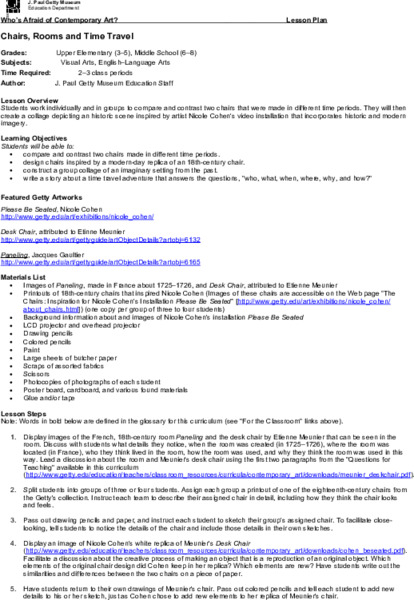 Chairs, Rooms, and Time Travel Lesson Plan