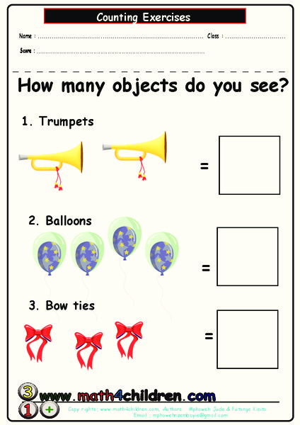 Counting Objects Worksheet