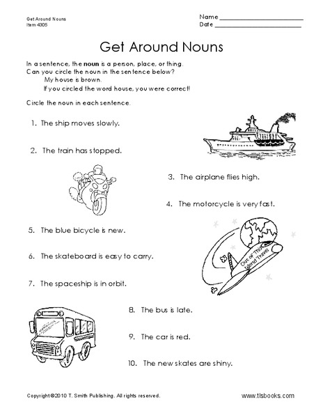 Get Around Nouns Worksheet