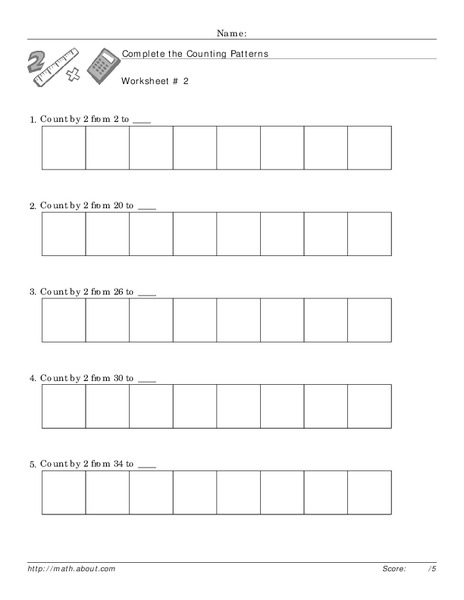 Counting Patterns Worksheet