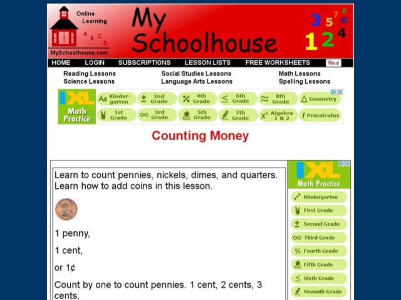 Counting Money (Online Interactive) Interactive