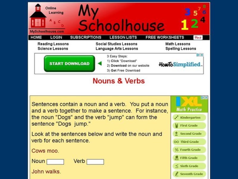 Nouns & Verbs Interactive