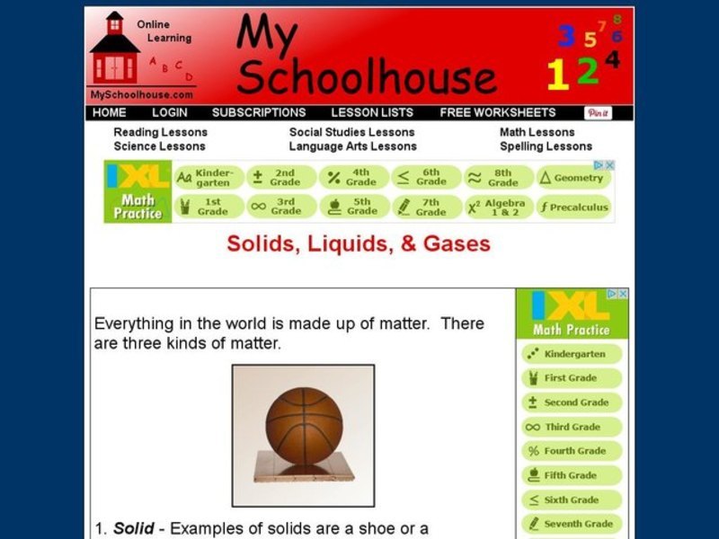 Solids, Liquids, & Gases Interactive