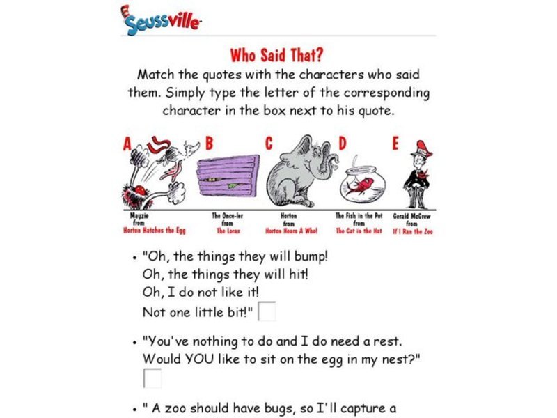Dr. Seuss Quotes Interactive