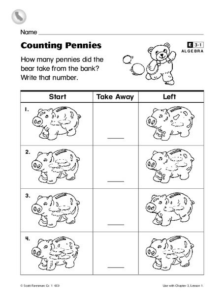 Counting Pennies Worksheet