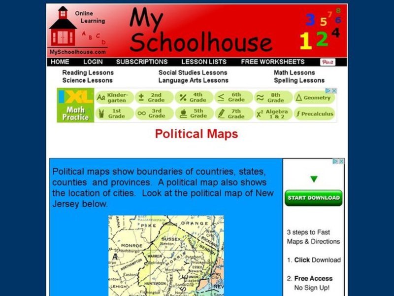 Using a Political Map Interactive