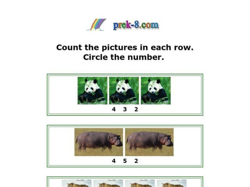 Counting Pictures Worksheet