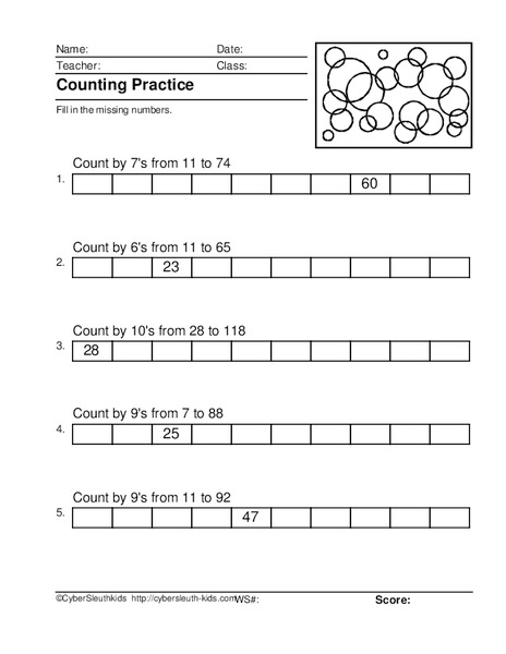 Counting Practice Worksheet