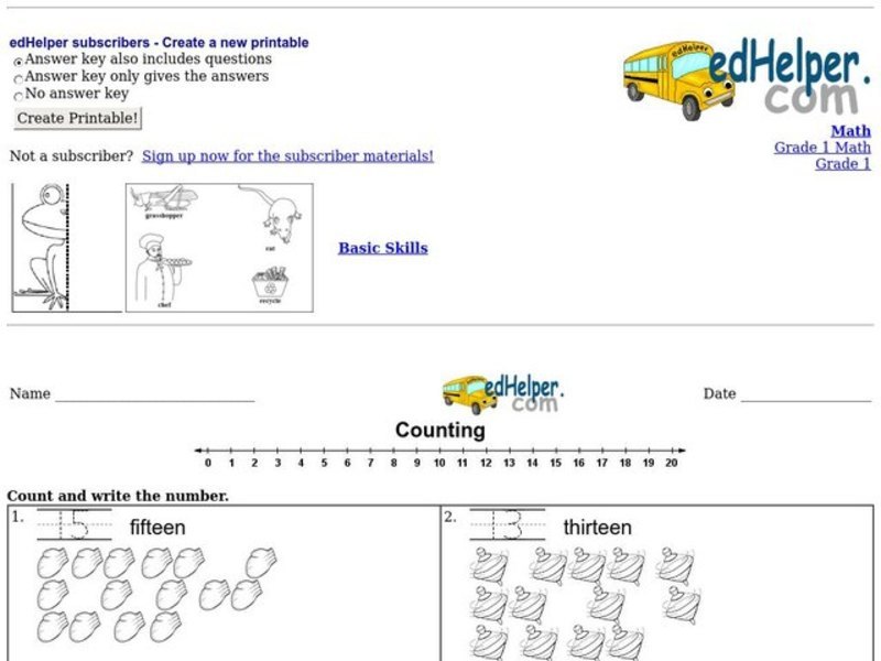 Counting Practice Worksheet