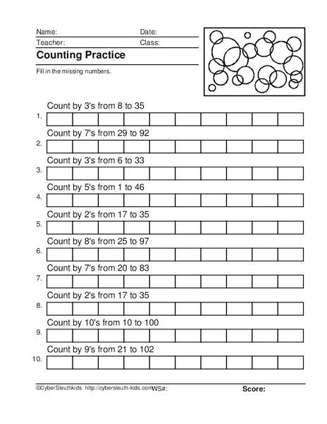 Counting Practice Worksheet