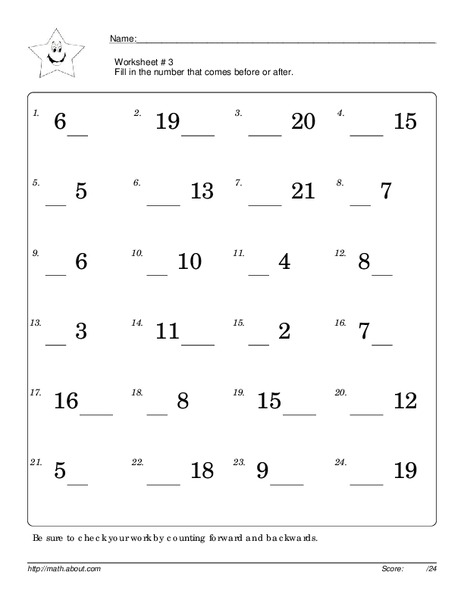 Counting to 20 Worksheet