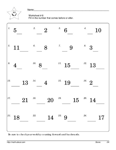 Counting to 20 Worksheet