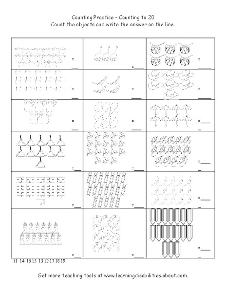 Counting to 20 Worksheet