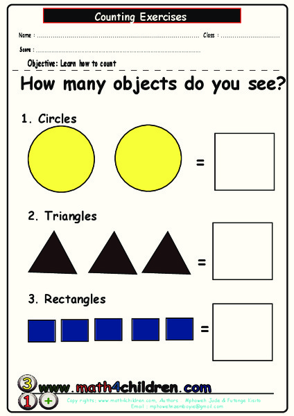 Counting Shapes Worksheet