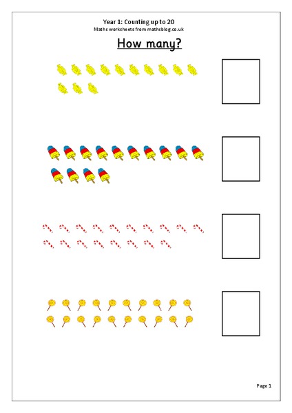 Counting up to 20 Worksheet