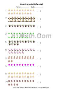 Counting up to 20 Worksheet