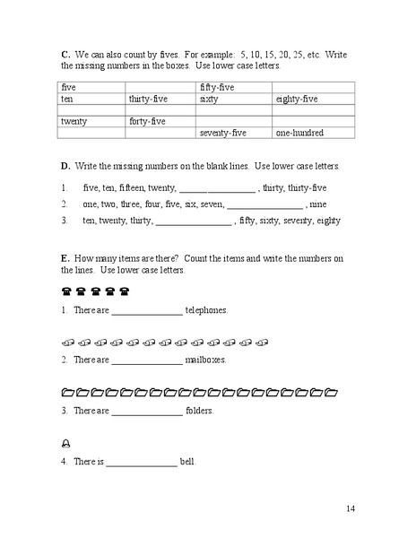 Counting Worksheet Worksheet