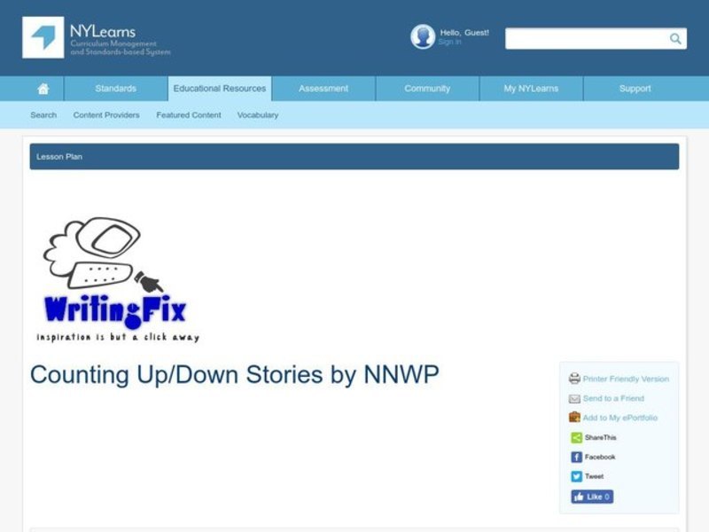 Counting Up/Down Stories Lesson Plan