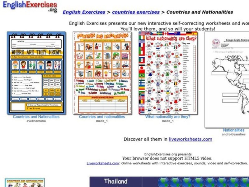 Countries and Nationalities Interactive