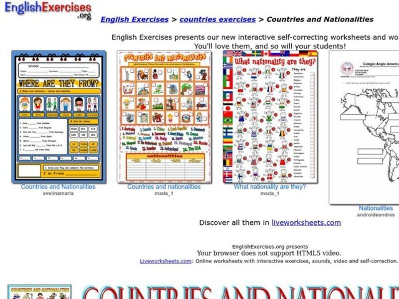 Countries and Nationalities Interactive