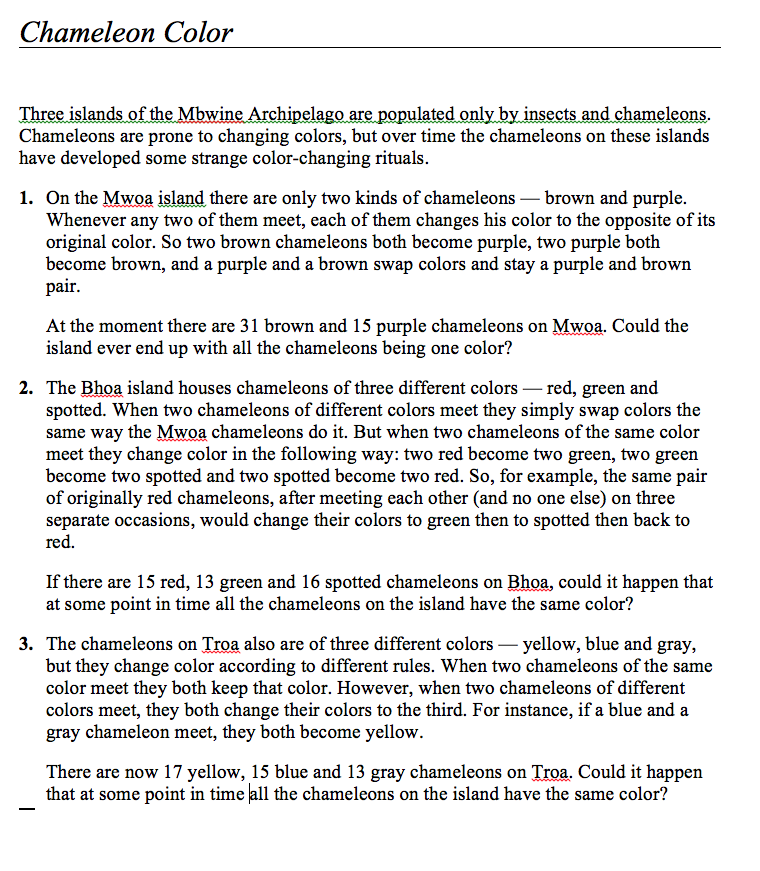 Chameleon Color Assessment