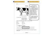 Cows Worksheet